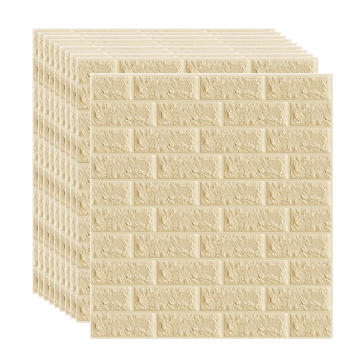 Tapet 3D Autoadeziv Model Caramida Crem 70x77cm Set 10 Bucati - detaliu produs
