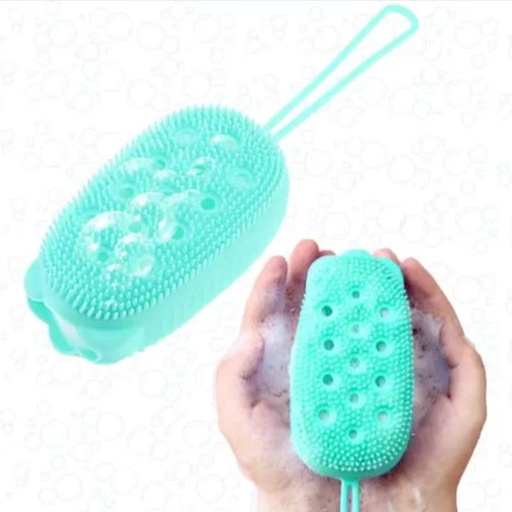 Burete Silicon De Baie Cu Bule Verde Masaj Exfoliant Piele - detaliu produs