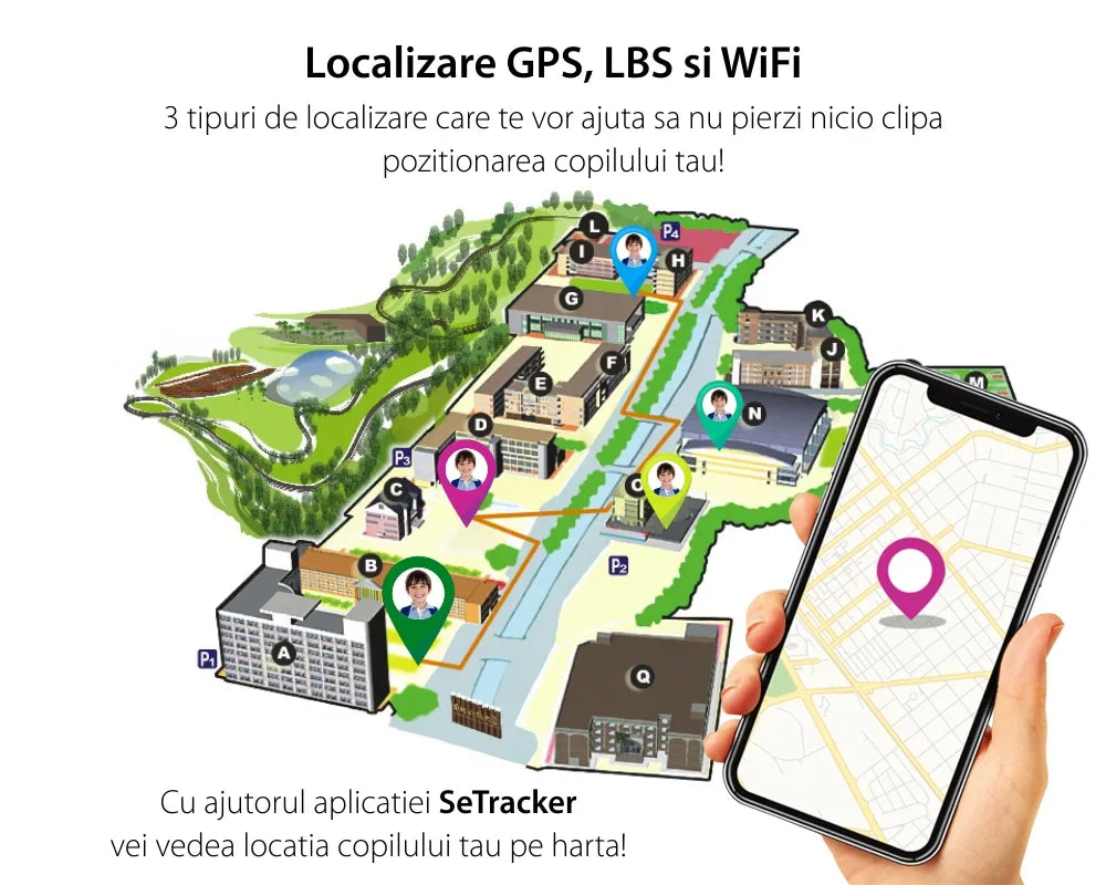 Ceas smartwatch LT25 pentru copii, cu GPS, 4G, monitorizare de la distanta, 1.4 inch, temperatura copil, apel video, camera HD, Android, buton SOS, bluetooth, wifi, rezistent la apa, blocare apel, Albastru