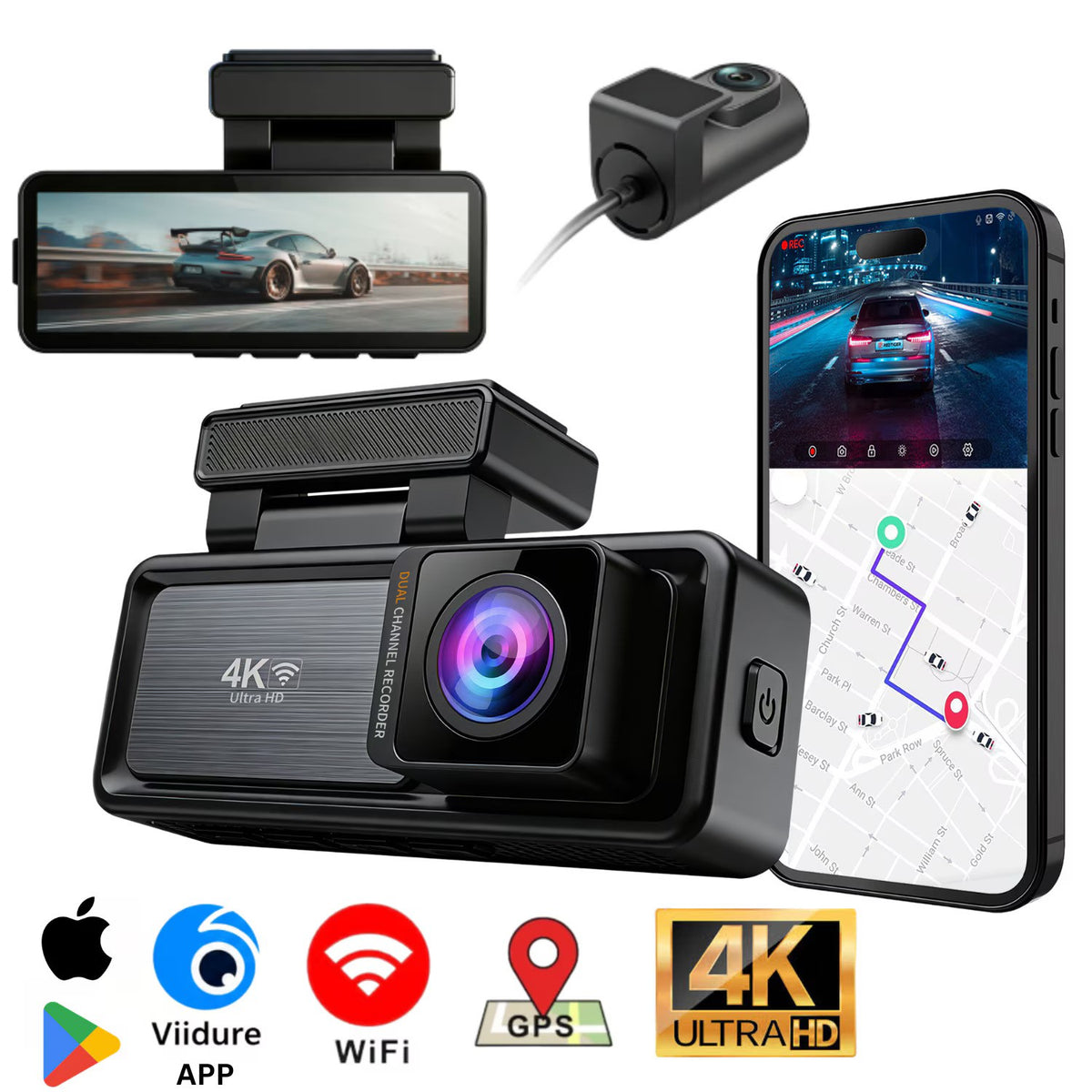 Camera Auto DVR Full HD 1080P Night Vision G-Sensor Parcare 24/7 - detaliu produs