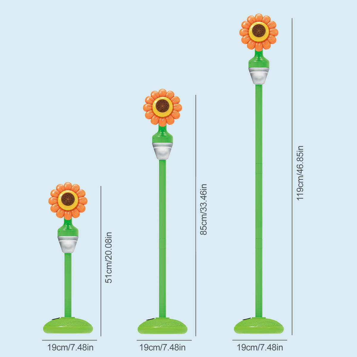 KK Bubble Blower Bubble Tower Jucarie Copii cu Muzica si Pulverizator Girasol 119cm - detaliu produs