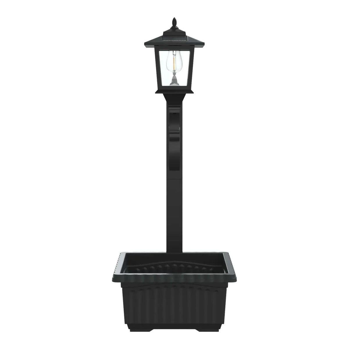 Lampă Solară de Grădină cu Jardinieră Integrată, Felinar LED și Design Decorativ – 29 × 28 × 74 cm - detaliu produs