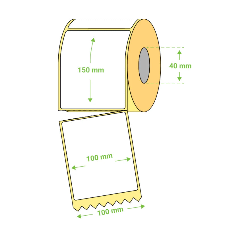 Rola 1000 Etichete AWB Autoadezive Termice 100 x 150 mm, Perfor de Rupere