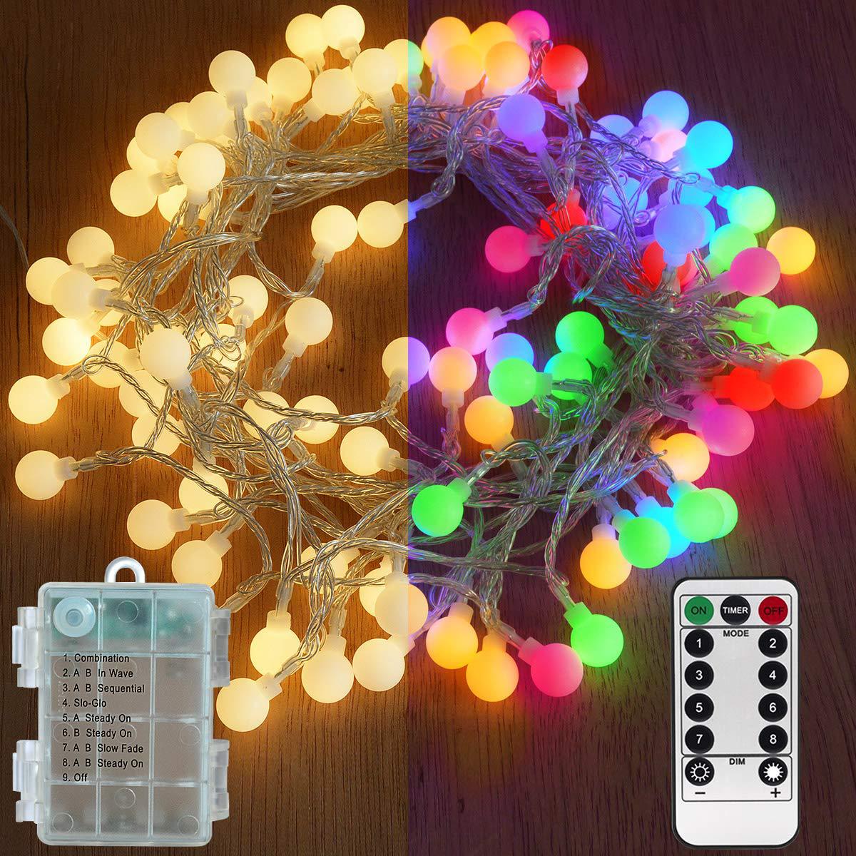 Instalatie Craciun cu globulete pentru brad sau decoratiuni, 50 bulbi cherry, 12m