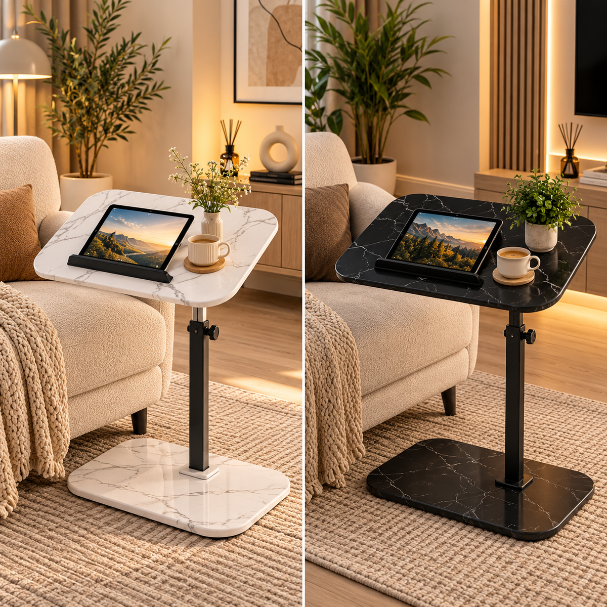 Masă Multifuncțională pentru Laptop, cu Înălțime Reglabilă 60–80 cm și Blat Rotativ, 40 x 30 cm