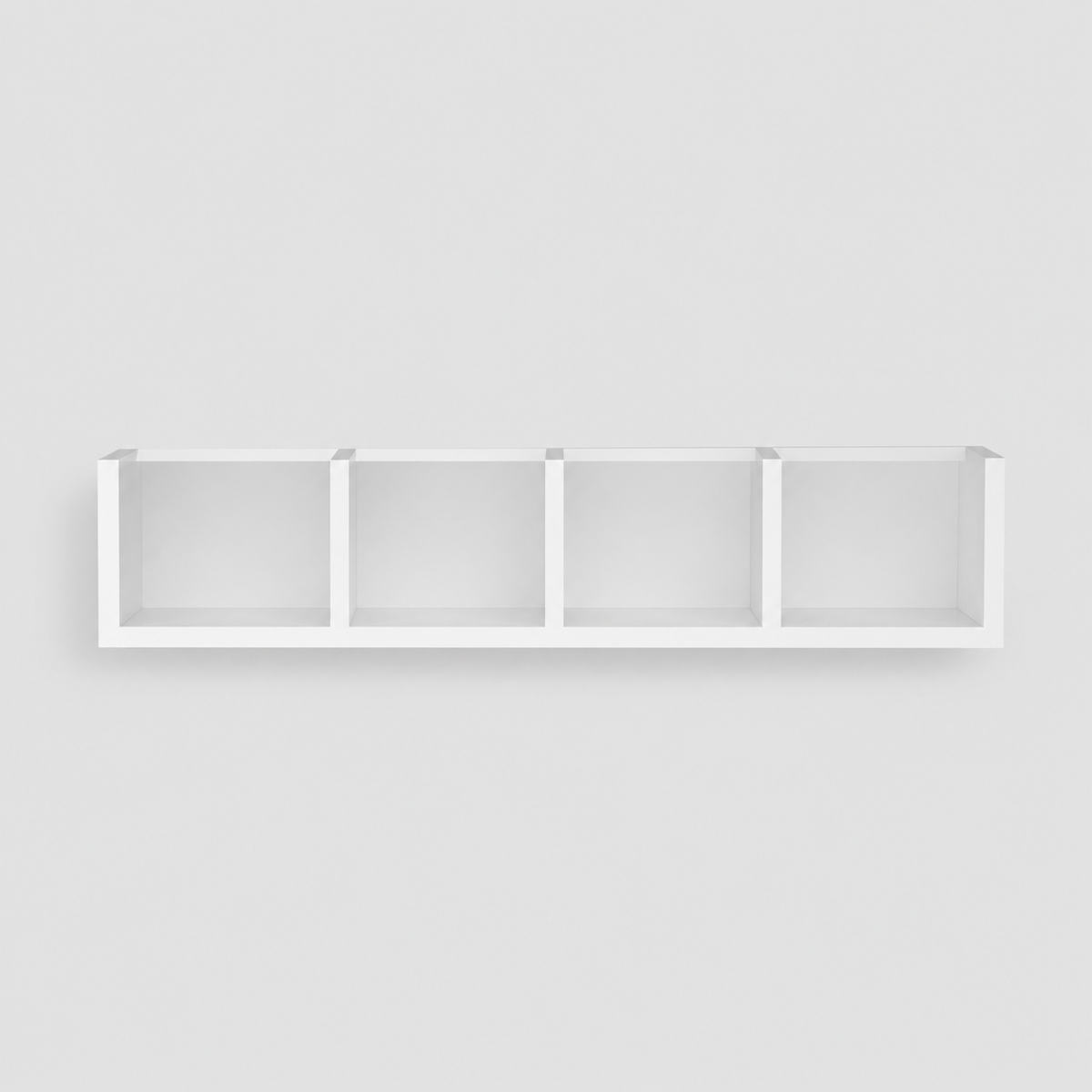 Raft suspendat din PAL 90,5x17,8x17 cm, cu 4 compartimente, pentru carti si decoratiuni