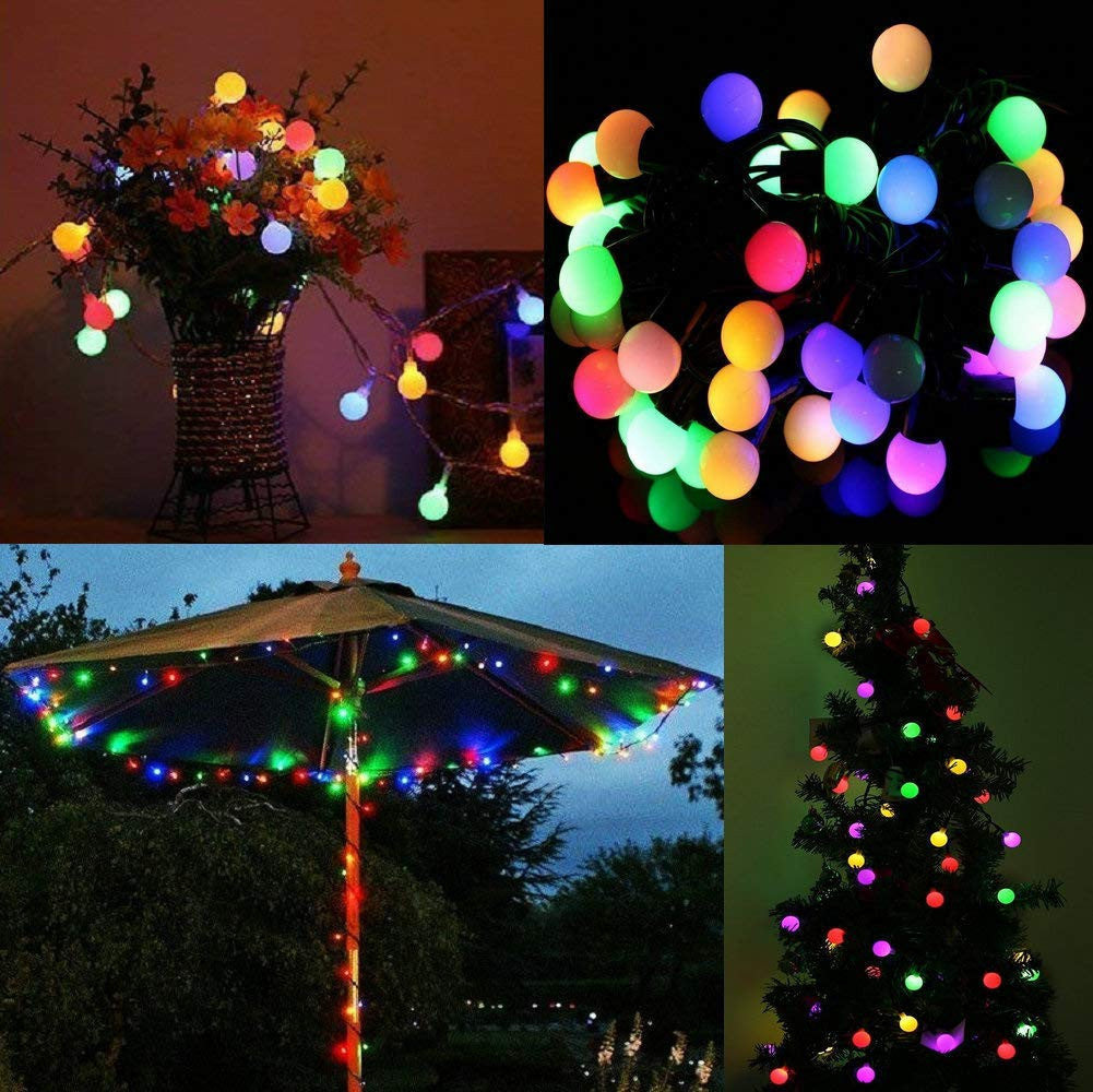 Instalatie Craciun cu globulete pentru brad sau decoratiuni, 50 bulbi cherry, 12m