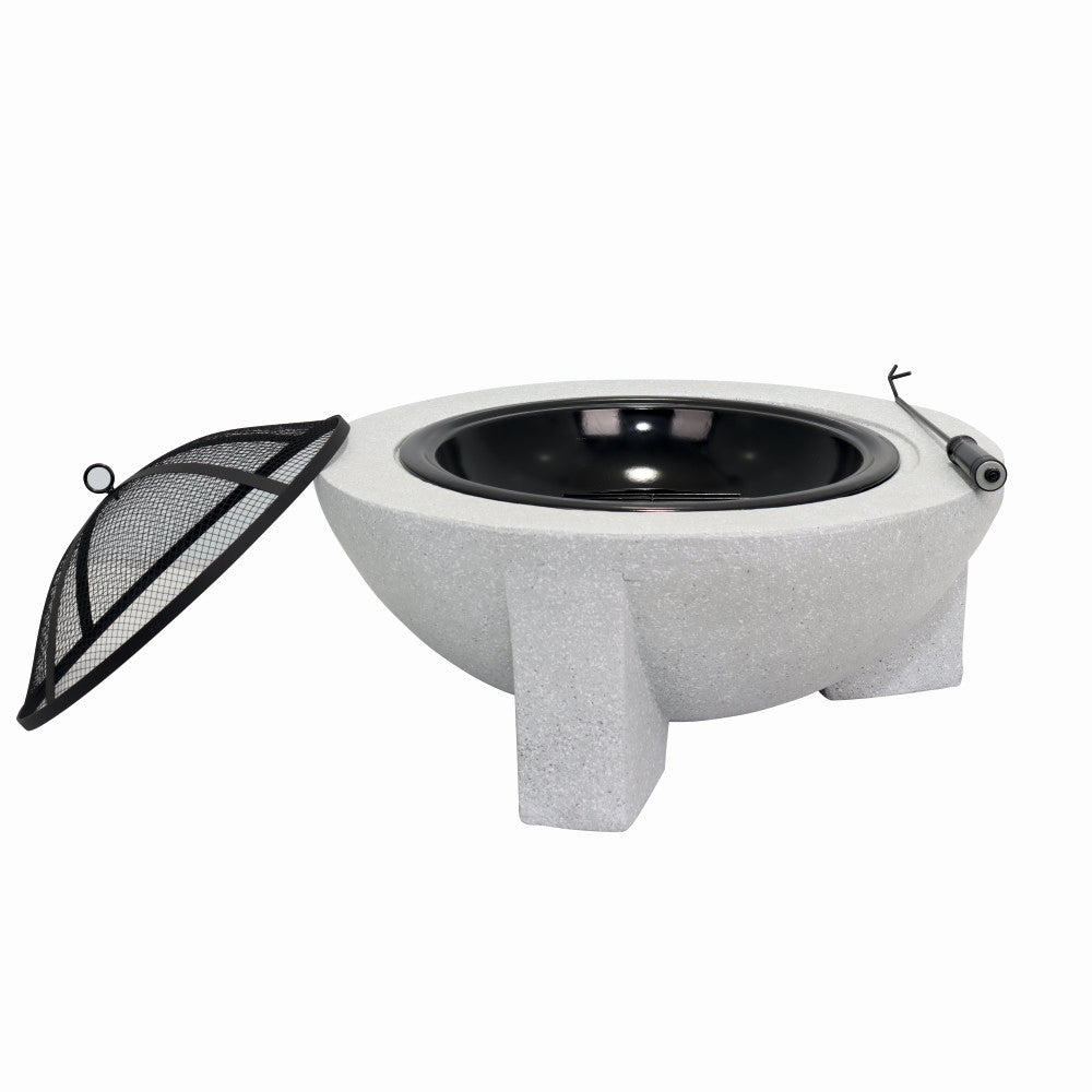Semineu pentru terasa KLUGMEISTER KY7347FP, material otel cu baza din oxid de magneziu, dimensiuni 73x73x46 cm