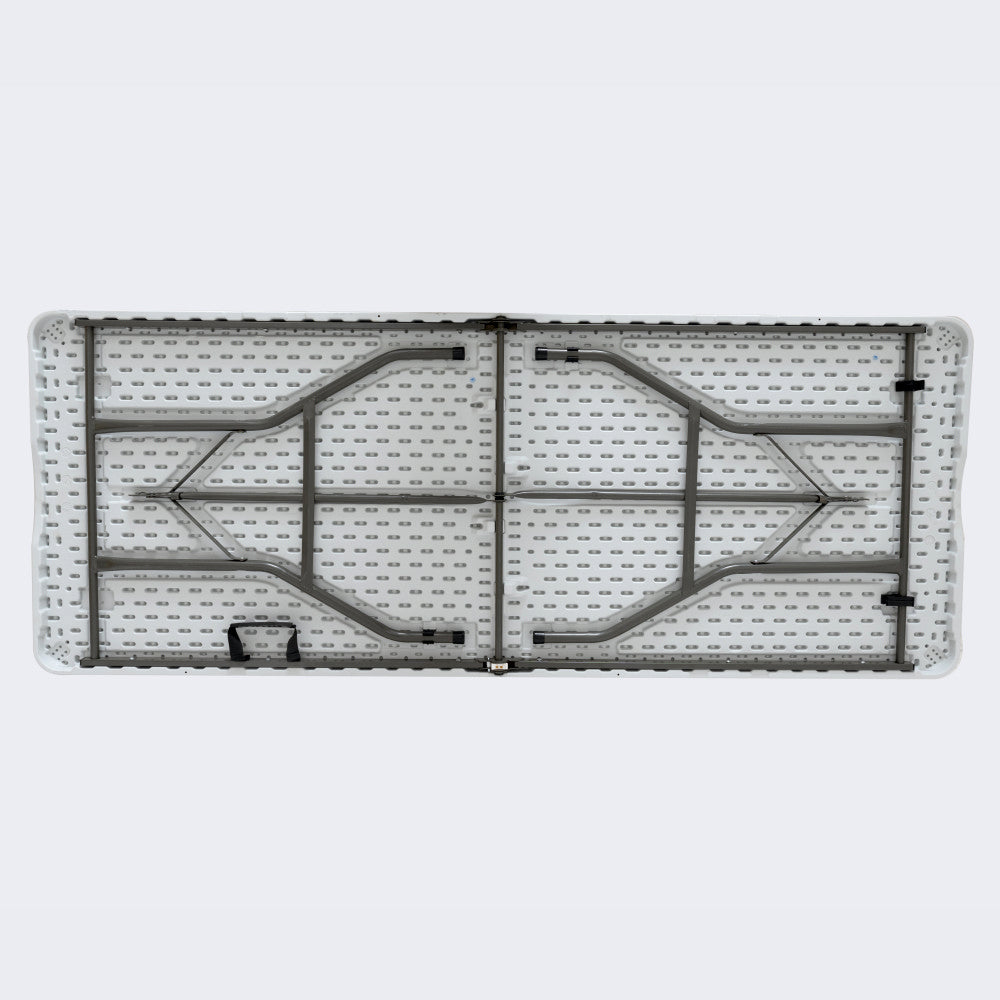 Masa pliabila 4 persoane din otel si HDPE MESTERINO KJC2061, 180x70x74 cm, culoare alba