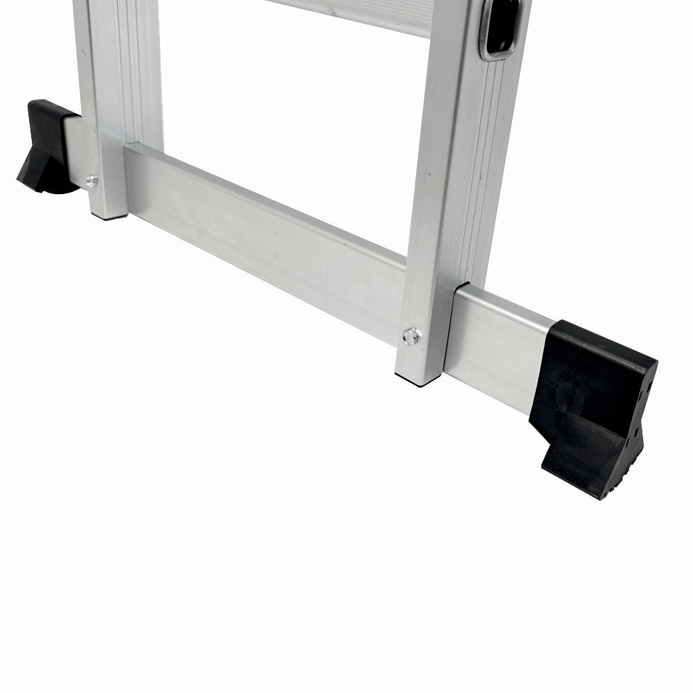 Scara multifunctionala din aluminiu cu balama MESTERINO TOOLS JL-201-4X4, 4.7 metri, 4x4 trepte, greutate maxima 150 kg