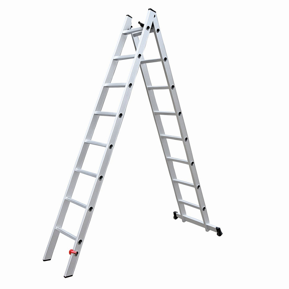 Scara combinata din aluminiu MESTERINO TOOLS JL-206-2X9, 4.3 metri, 2x9 trepte, greutate maxima 115 kg