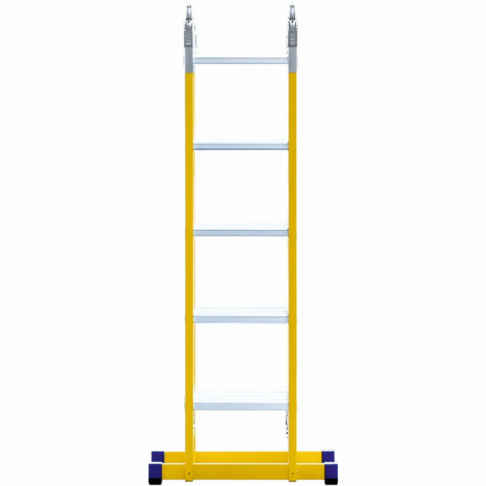 Scara combinata din fibra de sticla MESTERINO TOOLS JL-405B-4X5, 5.8 metri, 4x5 trepte, greutate maxima 150 kg