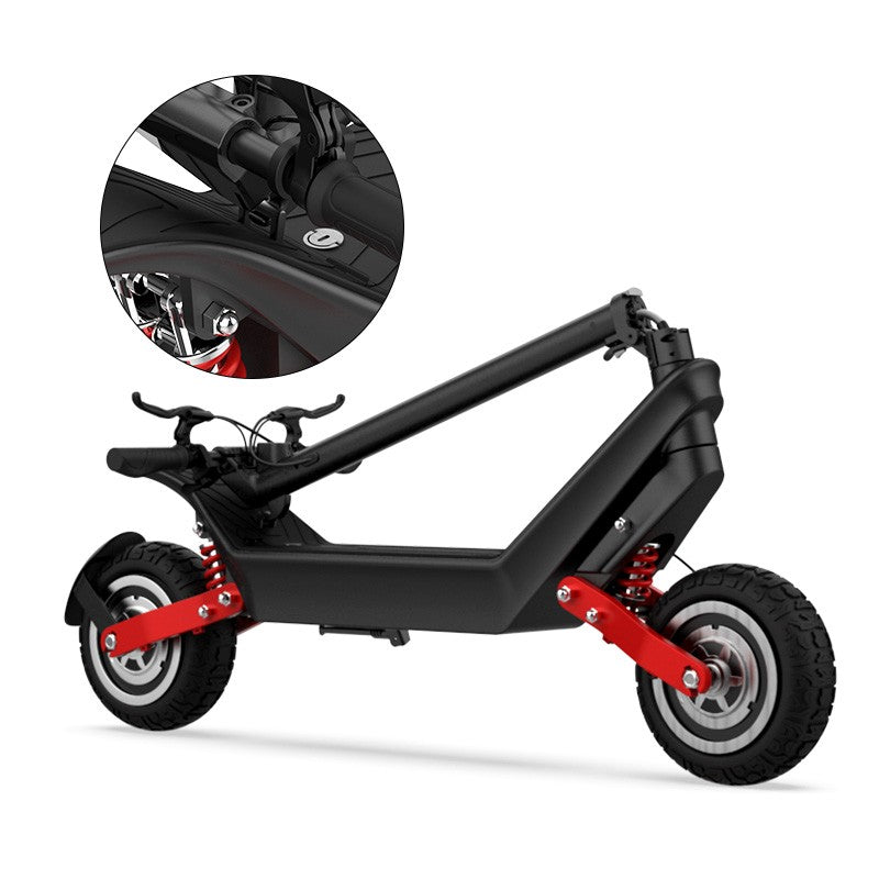 Trotineta electrica premium KIXIN X10, motor dual 500W, acumulator 48V si 18.2A, viteza maxima 40Km/h, autonomie 100 km, sarcina maxima 120 Kg
