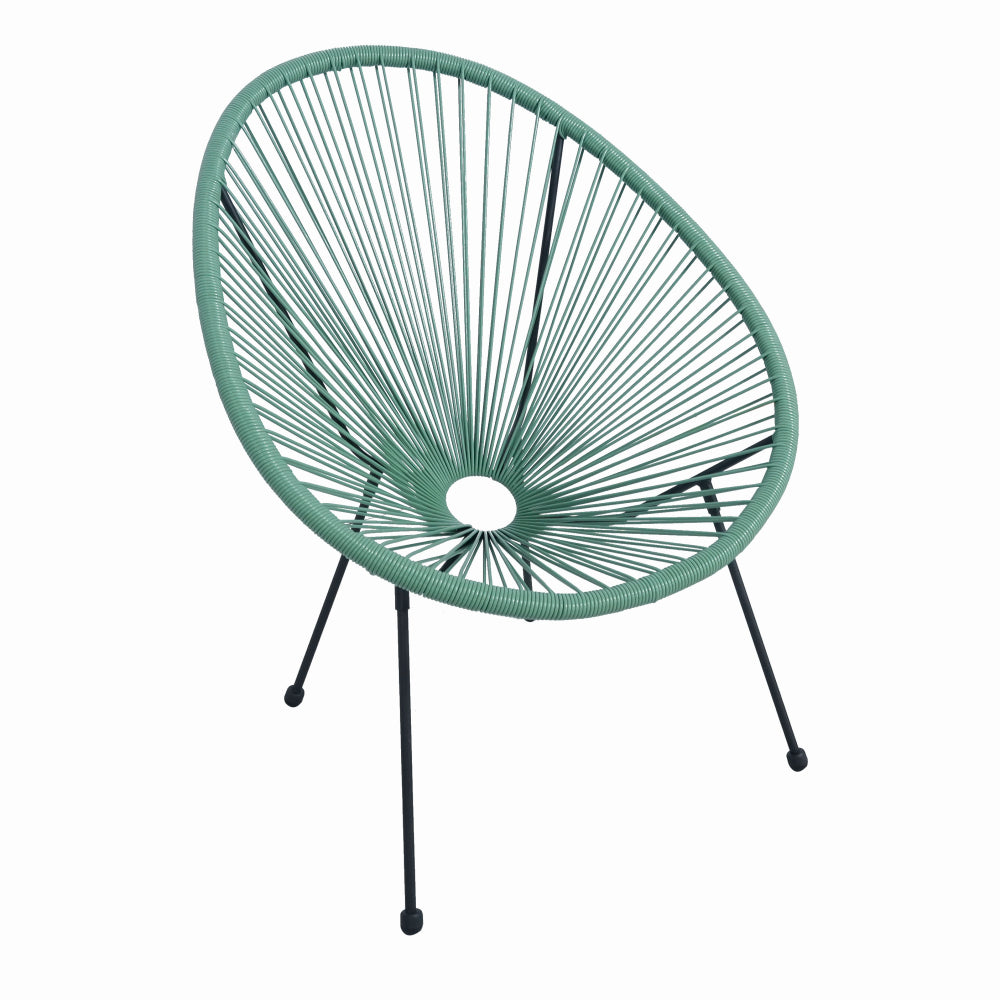 Scaun terasa MESTERINO JFC038-G 72x74x86 cm, structura din otel, sezut din ratan, culoare verde