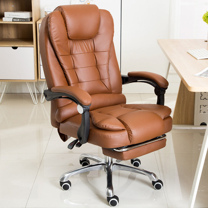 Scaun de Birou Ergonomic Directorial, Piele Ecologică, Recliner și Suport pentru Picioare
