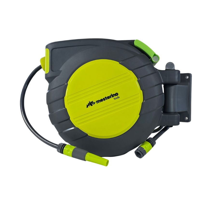 Furtun cu tambur retractabil automat 30m+2m MESTERINO TOOLS NW-J30, 1/2 inch, fixare pe perete