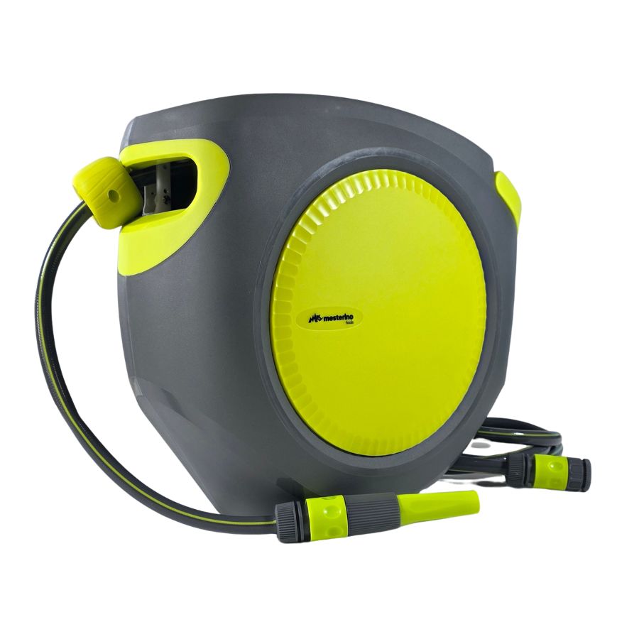 Furtun cu tambur retractabil automat 25m+2m MESTERINO TOOLS NW-I25, 1/2 inch, fixare pe perete