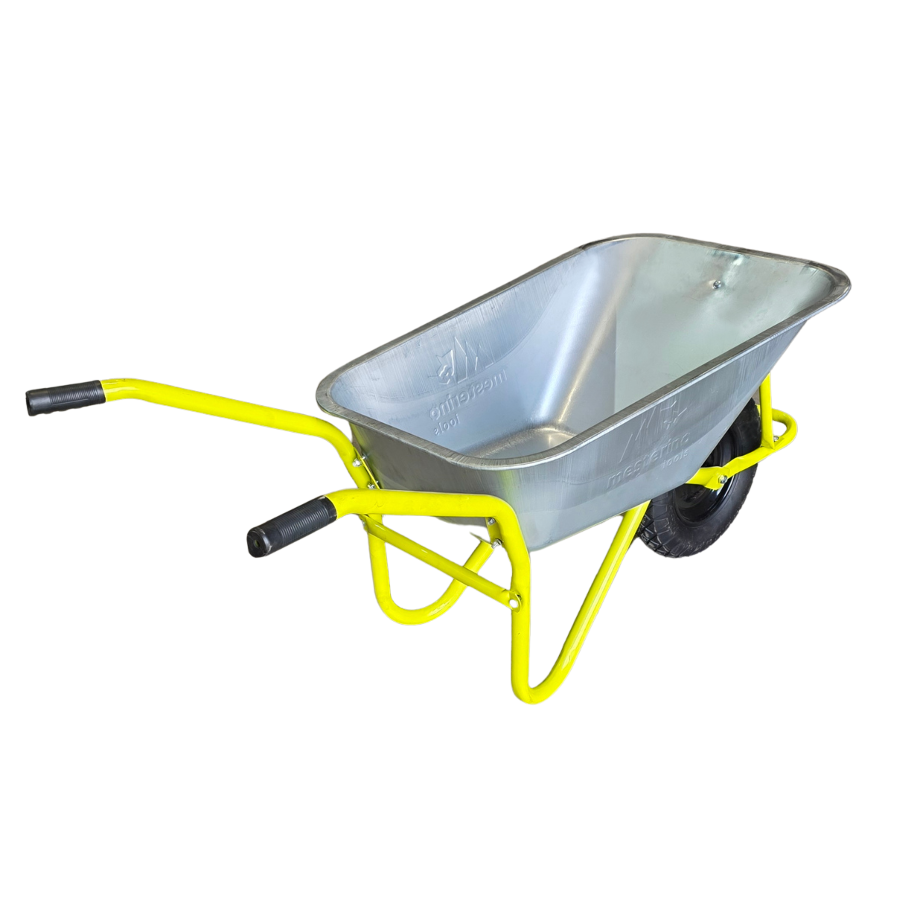 Roaba metalica 85 litri MESTERINO TOOLS MT-WB5009, din otel galvanizat, capacitate de incarcare 150kg, cu roata pneumatica 4.00-8