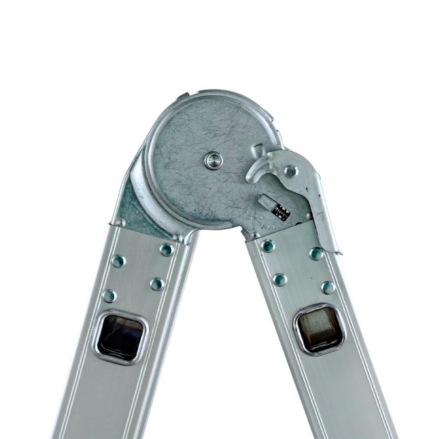 Scara multifunctionala din aluminiu cu balama 4X4 trepte MESTERINO TOOLS MTJL202-4X4, 4.67 metri, greutate maxima suportata 150 kg