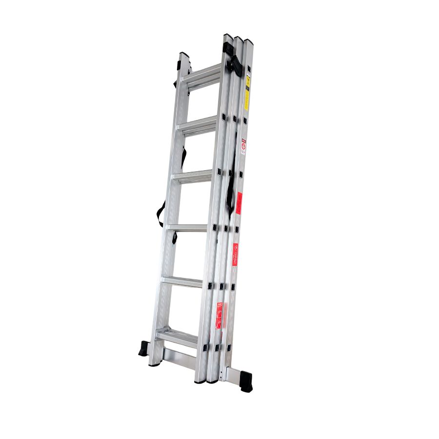 Scara combinata din aluminiu 3X6 trepte MESTERINO TOOLS MTJL207-3X6, 3.4 metri, greutate maxima suportata 150 kg