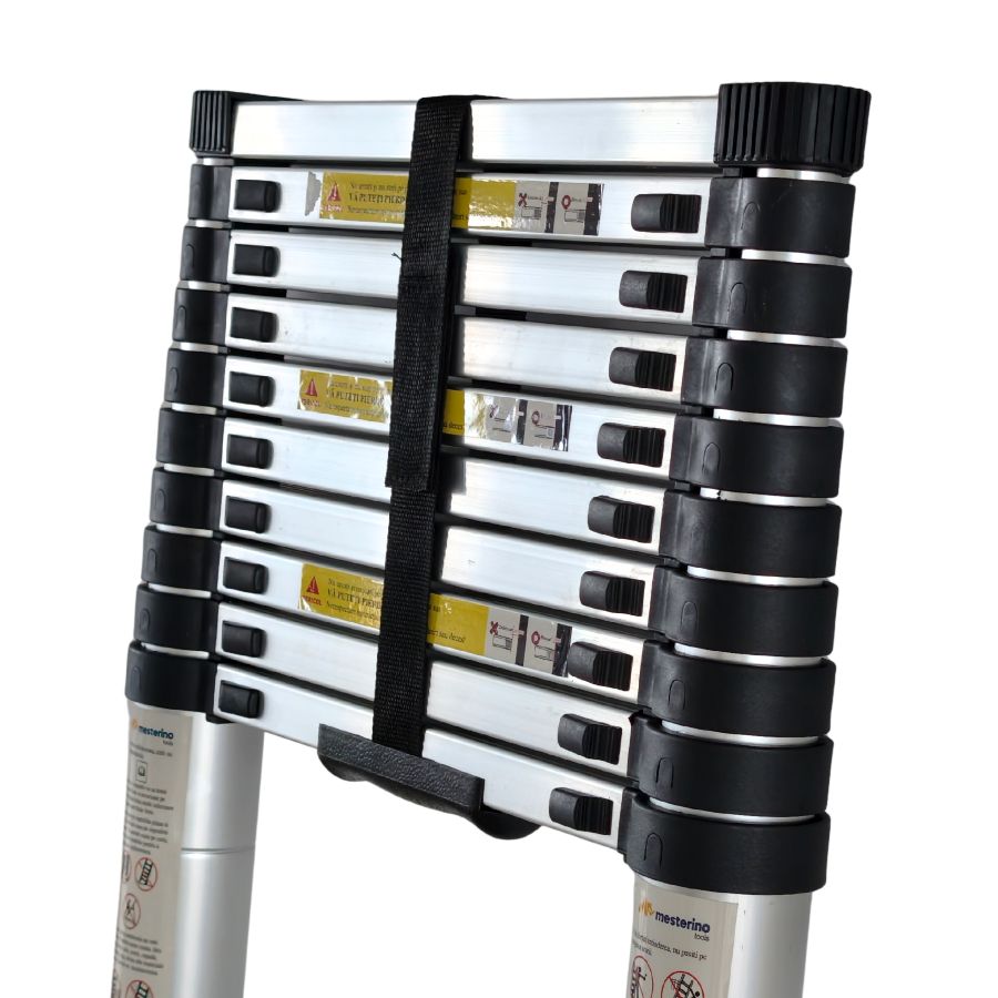 Scara telescopica din aluminiu MESTERINO TOOLS, MTJL-101-3.2, 3.2 metri, 11 trepte, greutate maxima suportata 150 kg