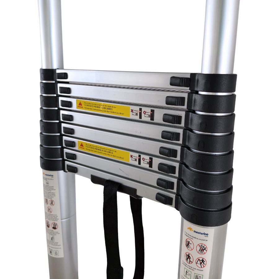 Scara telescopica din aluminiu MESTERINO TOOLS MTJL-101-5.0, 5 metri, 13 trepte, greutate maxima suportata 150 kg