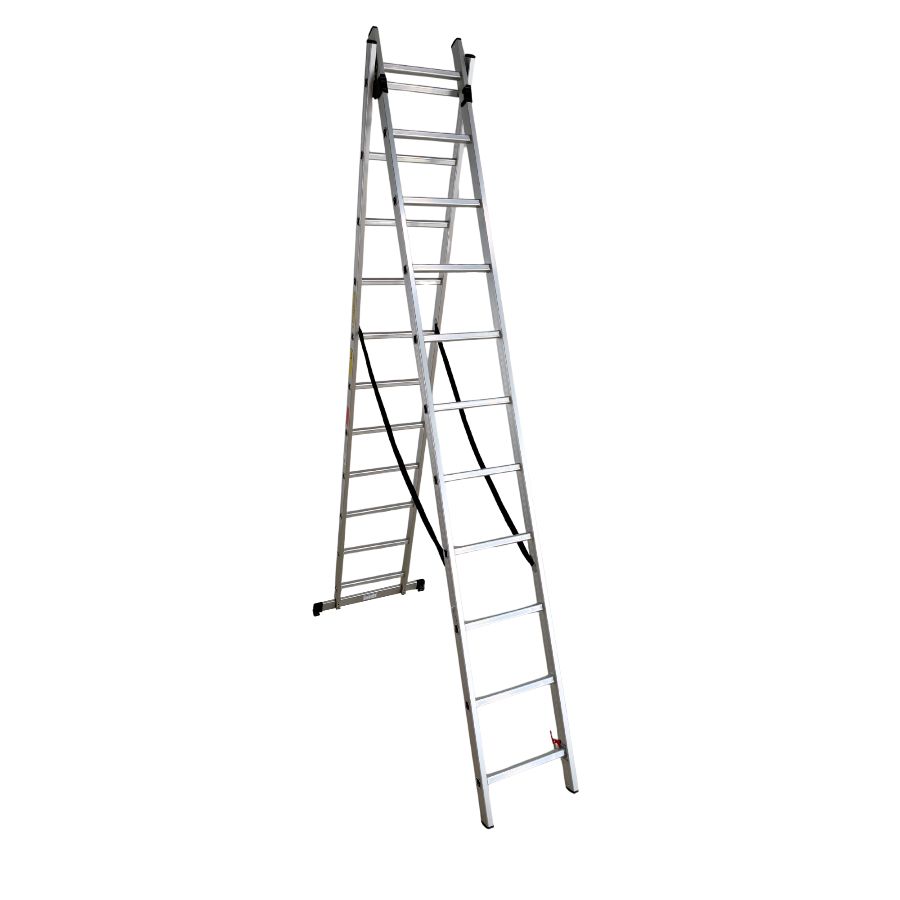 Scara combinata din aluminiu MESTERINO TOOLS MTJL206-2X11, 2X11 trepte, 5.46 metri, greutate maxima suportata 150 kg