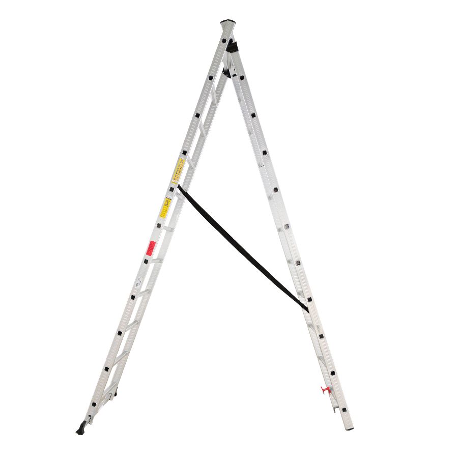 Scara combinata din aluminiu MESTERINO TOOLS MTJL206-2X11, 2X11 trepte, 5.46 metri, greutate maxima suportata 150 kg