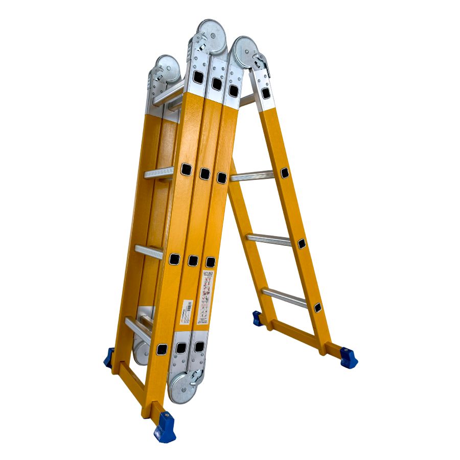Scara multifunctionala din fibra de sticla MESTERINO TOOLS MTJL-404B, 4x4 trepte, 4.72 metri, greutate maxima suportata 150 kg