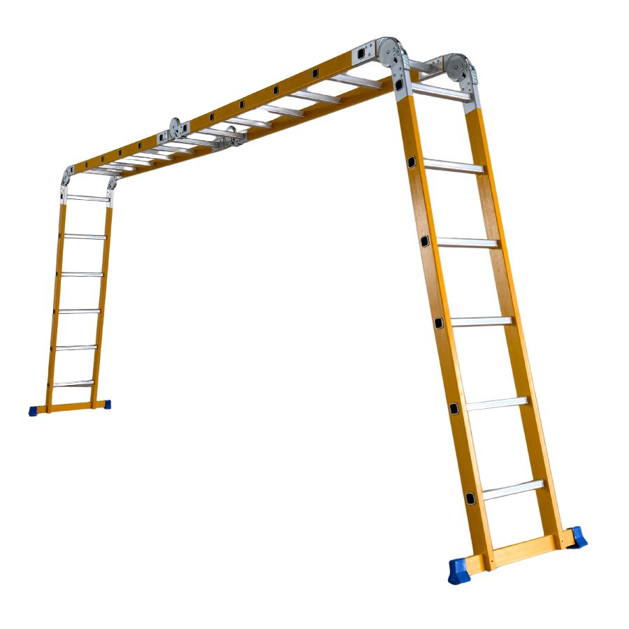 Scara multifunctionala din fibra de sticla MESTERINO TOOLS MTJL-406B, 4x6 trepte, 6.96 metri, greutate maxima suportata 150 kg