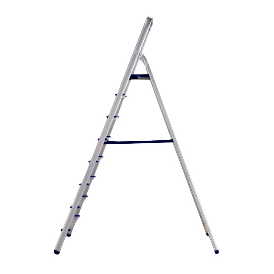 Scara pliabila din aluminiu cu platforma MESTERINO TOOLS MTJL-302-1x8, 8 trepte, 2.1 metri, greutate maxima suportata 150 kg