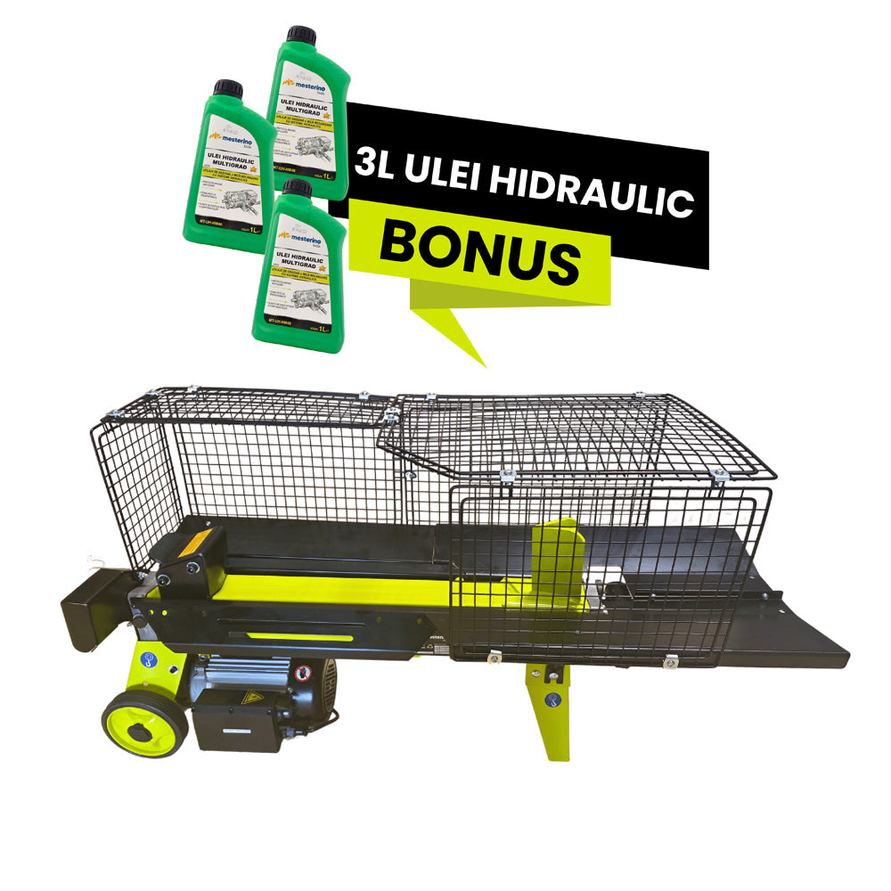 Despicator electric pentru lemne/busteni MESTERINO TOOLS MT-65553, forta 4 tone, motor 1500 W, cusca de protectie