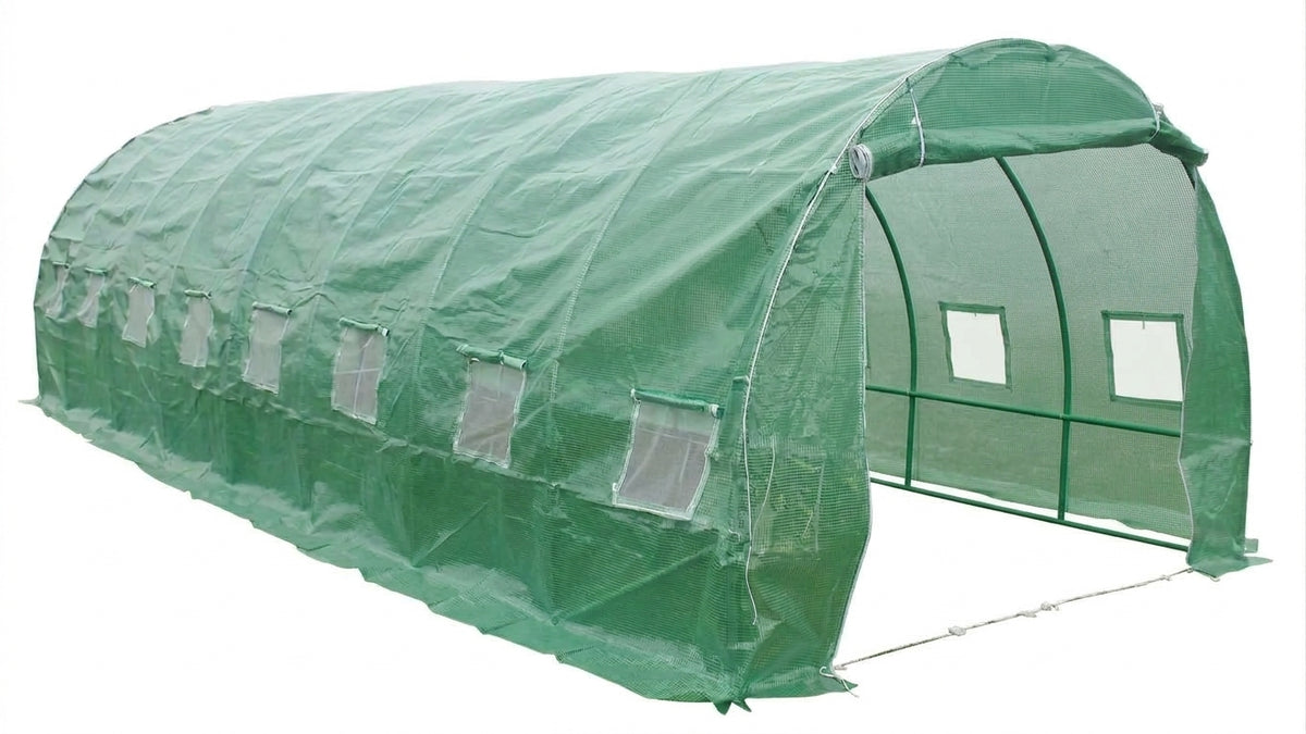 Sera din polietilena pentru gradina MESTERINO MTGH-084, dimensiuni 8x4x2 m, 135 g/m2, structura tevi din otel galvanizat