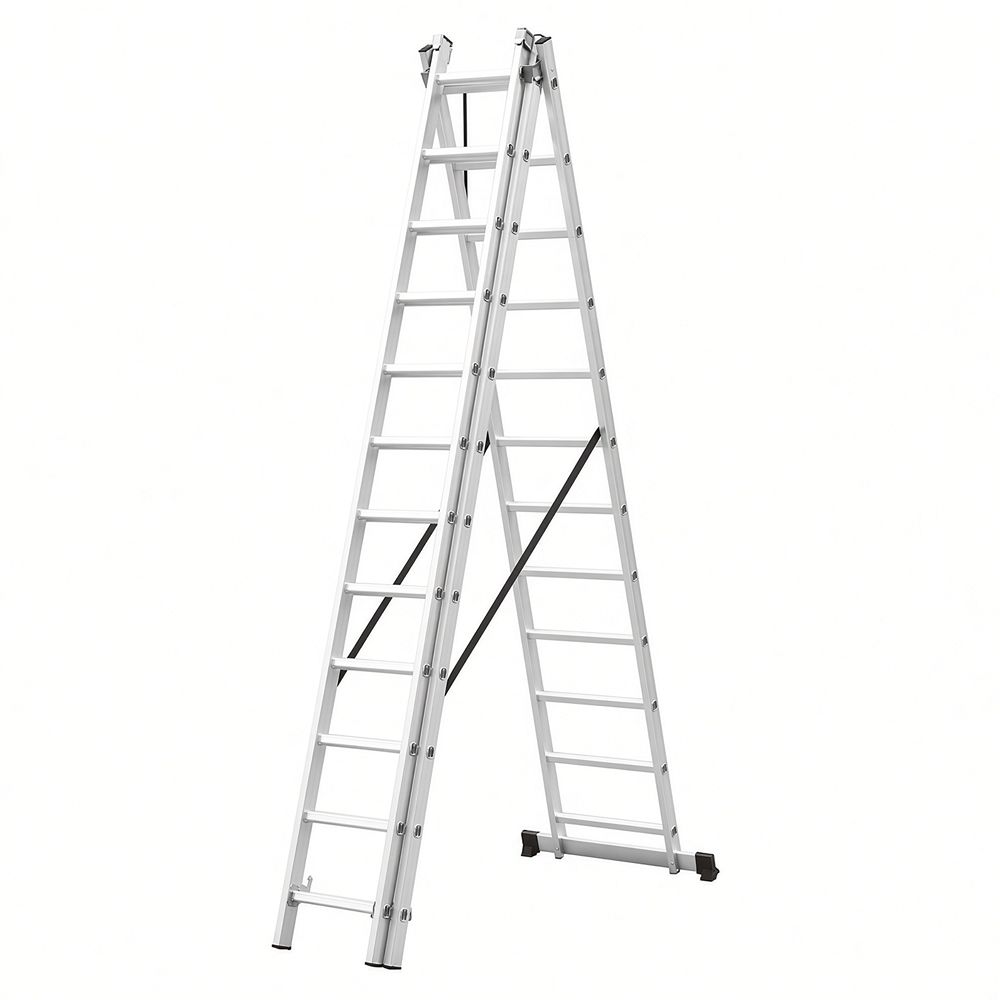 Scara combinata din aluminiu MESTERINO TOOLS MTJL-207-3X12, 8.45 metri, 3x12 trepte, greutate maxima 115 kg