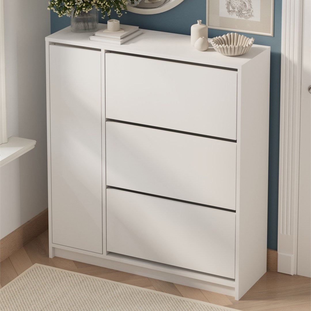Pantofar Gizem cu usi basculante, dulap pantofi 90 x 100 cm capacitate 12-16 perechi, mobilier hol compact, PAL melaminat 18 mm clasa E1, mecanism flip-down pentru acces rapid, stil modern scandinav Antracit - detaliu 10