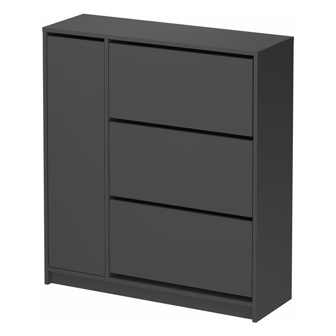 Pantofar Gizem cu usi basculante, dulap pantofi 90 x 100 cm capacitate 12-16 perechi, mobilier hol compact, PAL melaminat 18 mm clasa E1, mecanism flip-down pentru acces rapid, stil modern scandinav Antracit - detaliu 7