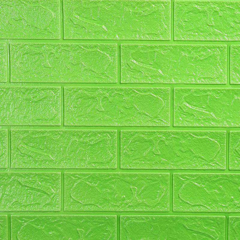 Tapet 3D caramida Verde lime auto-adeziv pentru interior, 70 x 77 cm
