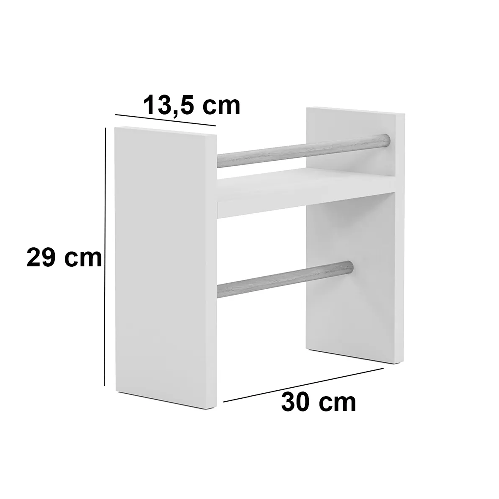 Raft bucatarie cu suport prosop hartie, organizator condimente, 30x13.5x29 cm