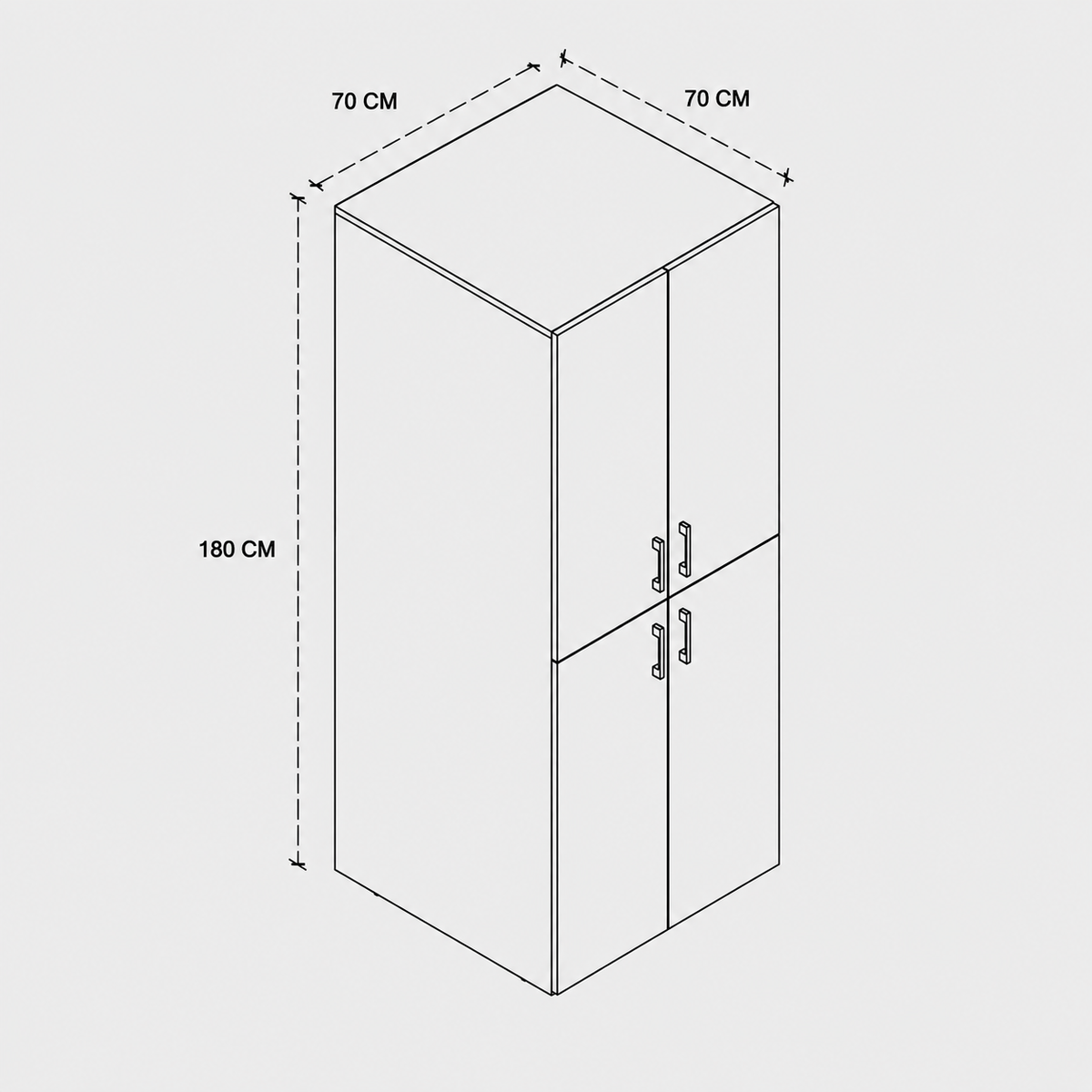 Dulap pentru masina de spalat din PAL 70x70x180 cm, cu 2 usi si rafturi, pentru baie