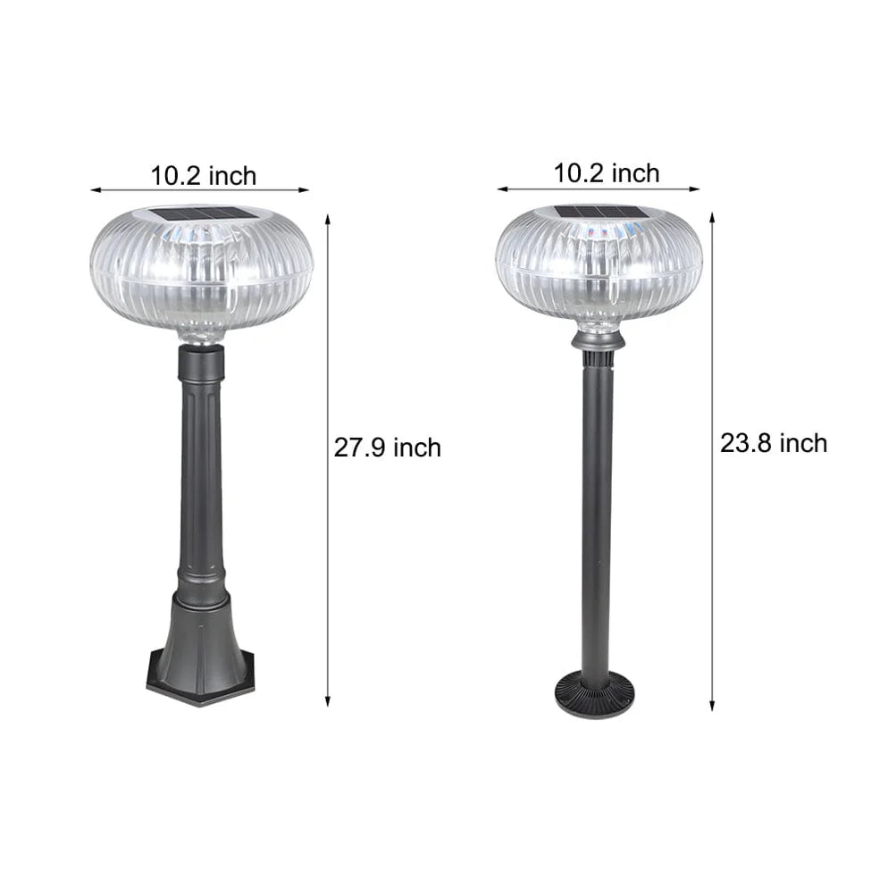 Lampa Solara LED Cilindrica Moderna Aluminiu PC Lumina Gradina Exterior 90lm - detaliu produs