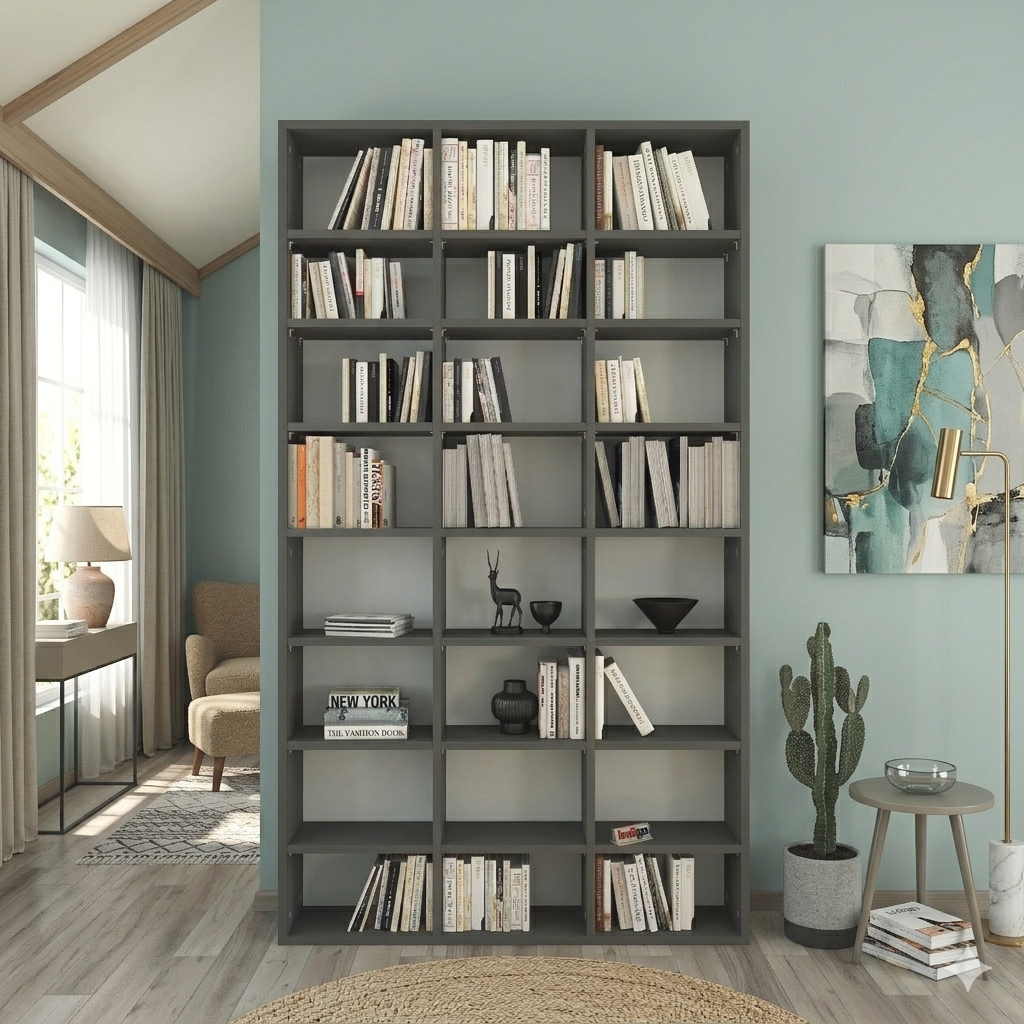 Biblioteca cu 24 de rafturi, design modern, spațiu generos, calitate superioară 101.8 x 16,3 x 178 cm