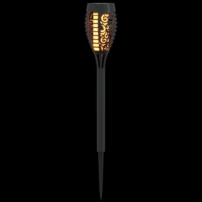Set 10 Lampi Solare Tip Torta pentru Gradina, Efect Flacara, 47,5 cm, Negre - detaliu produs