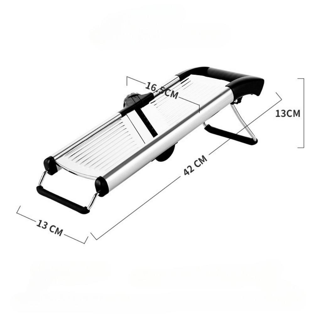 Razatoare Multifunctionala metalica tip mandolina, pentru Legume si Fructe, 5 Taieturi Diferite de la 3 mm la 9 mm Grosime, Lame Detasabile Inox - detaliu produs