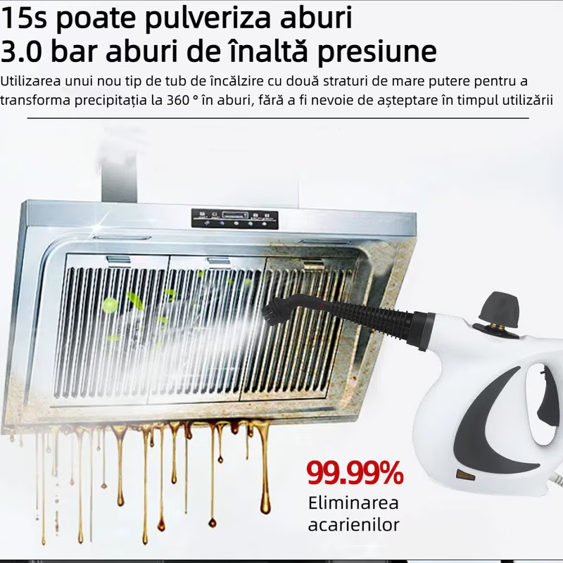 Aparat de Curatat cu Abur, Portabil, 1050W, 350ml, cu set 10 accesorii inclus