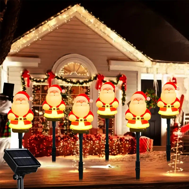 Set 5 Lampi Solare LED Mos Craciun pentru Gradina, 37 cm