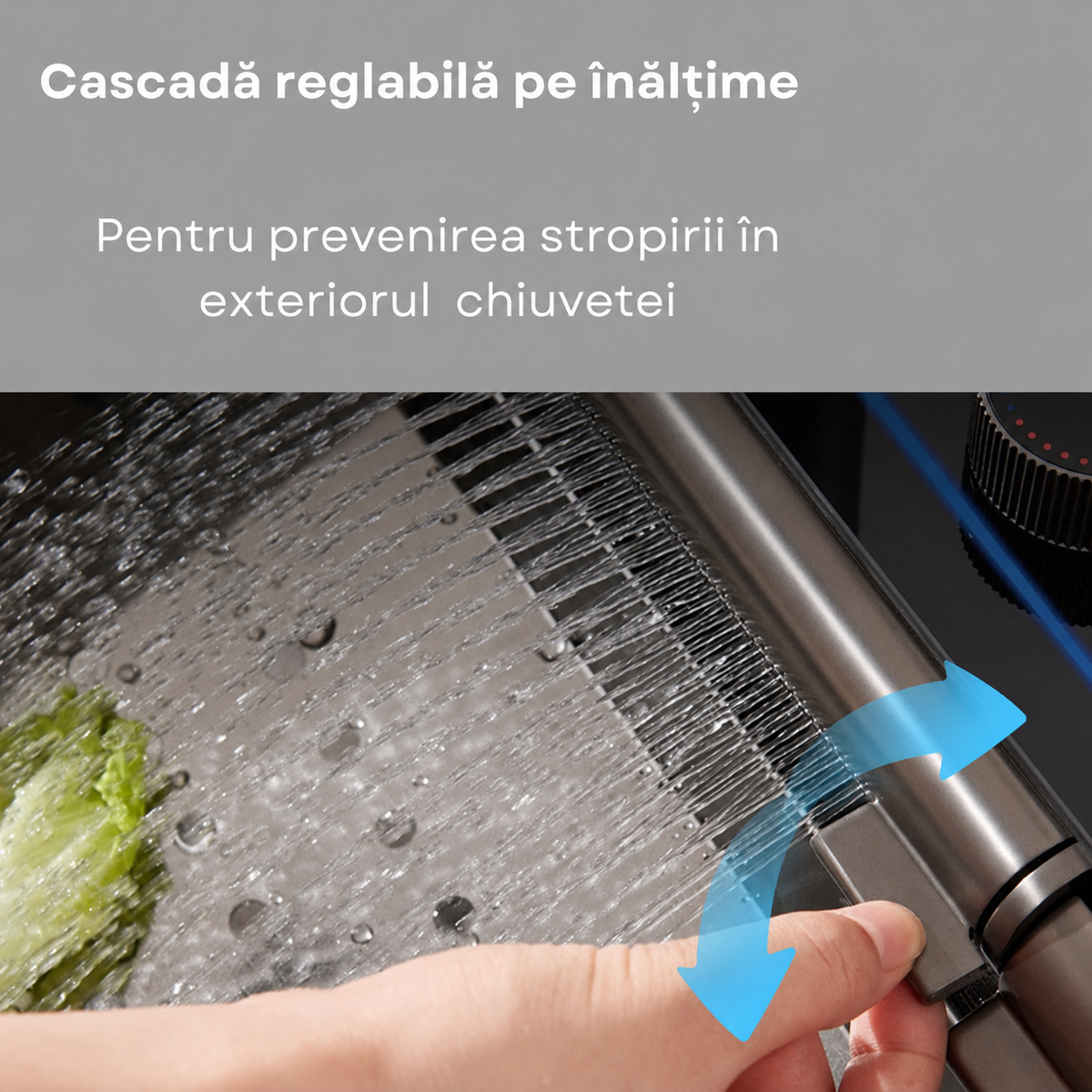 Set Chiuveta Bucatarie cu Afisaj LED Baterie Dus Extractibil 2 Cascade Otel Inoxidabil 750x450mm, Argintiu