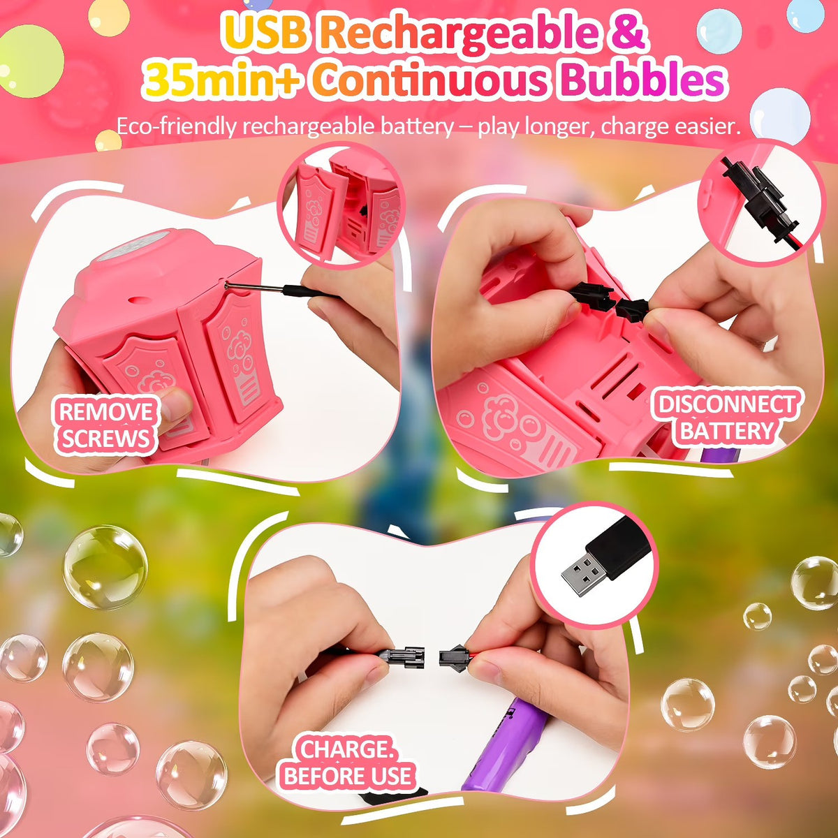 KK Bubble Blower Bubble Tower Jucarie Copii cu Muzica si Pulverizator Girasol 119cm - detaliu produs