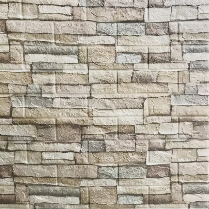 Tapet 3D caramizi retro, auto-adeziv pentru interior, 70 x 77 cm