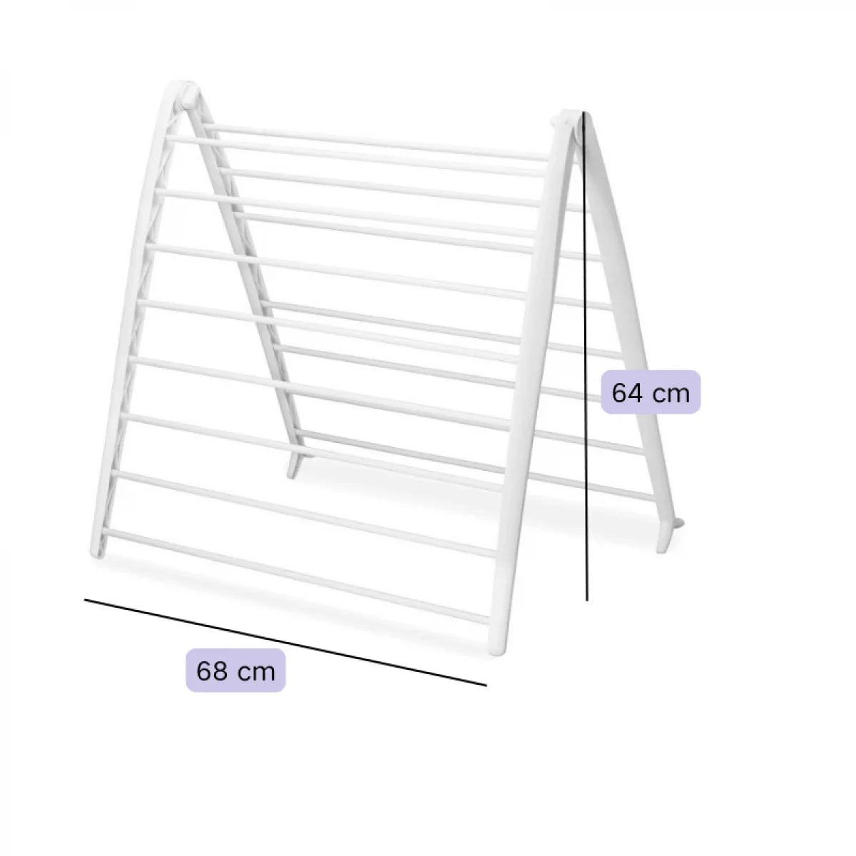 Uscator de rufe pliabil, compact, 16 suporturi, 135 x 68 cm, alb