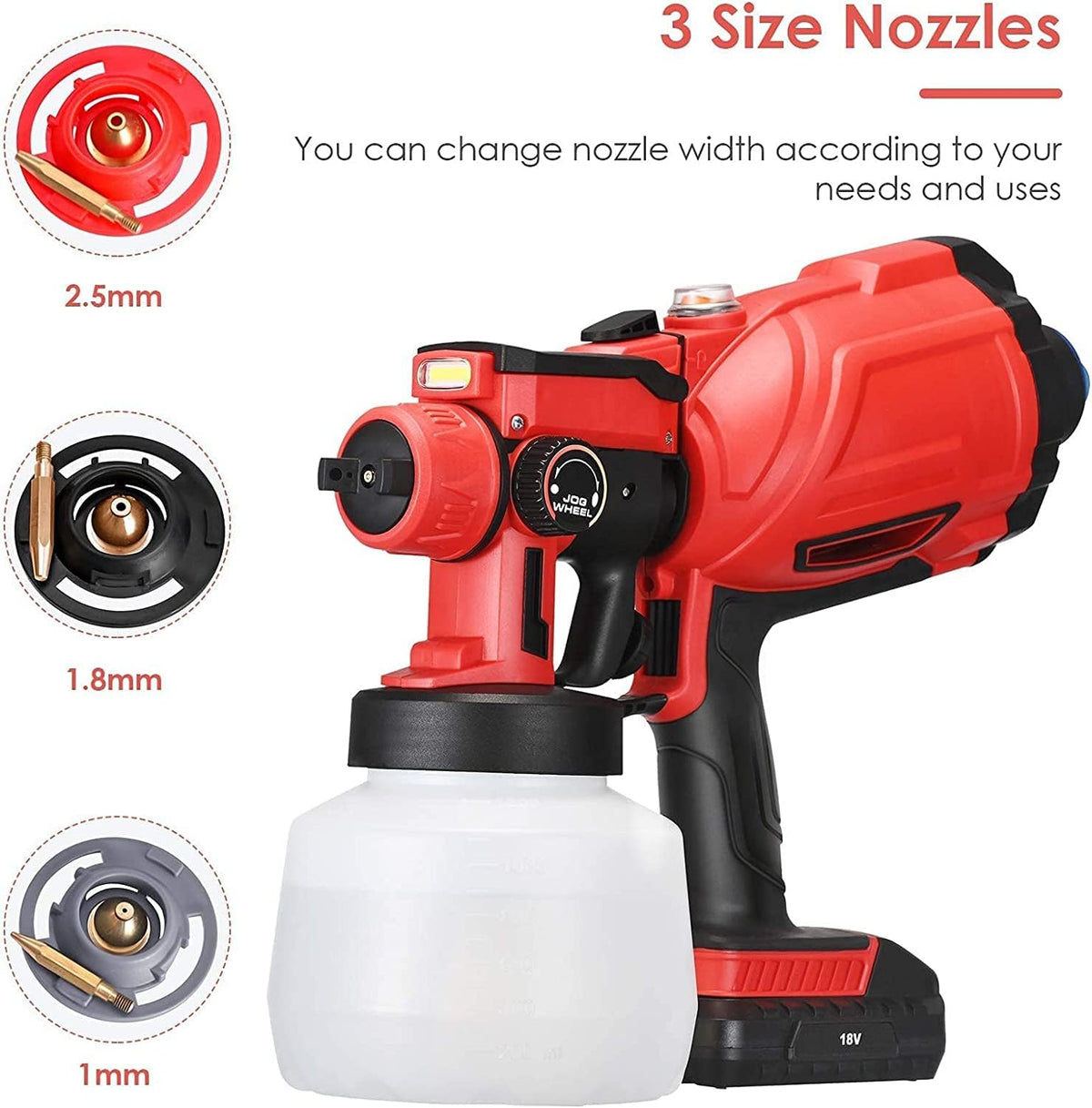 Pistol Electric de vopsea cu 1 acumulator de 48v, 1000ml - 3 moduri de pulverizare, ideal pentru tavane, pereti si garduri, albastru